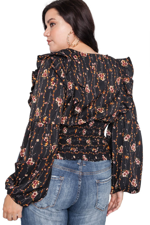 Send Me Flowers Floral Long Sleeve Top