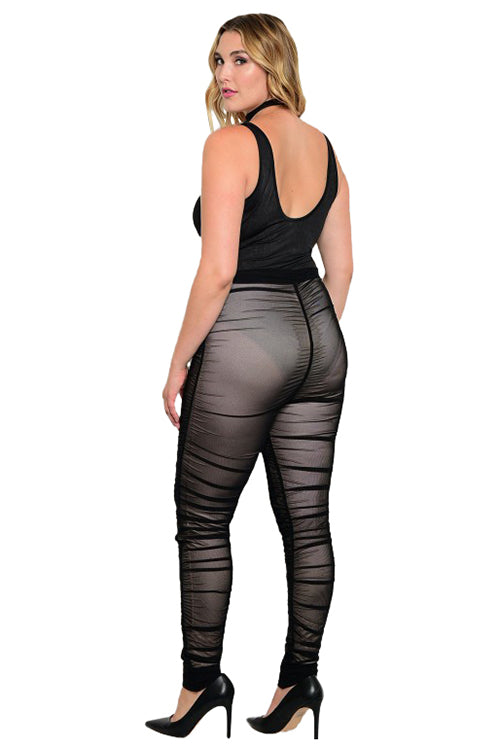The Kim K Black Tank & Mesh Leggings Set