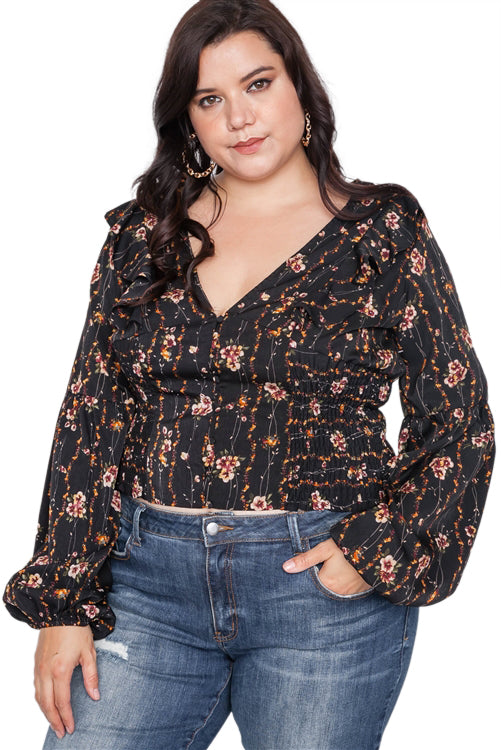 Send Me Flowers Floral Long Sleeve Top