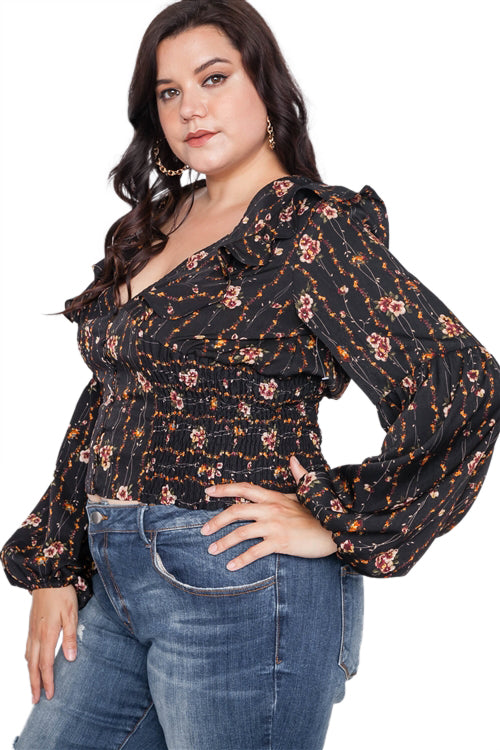 Send Me Flowers Floral Long Sleeve Top