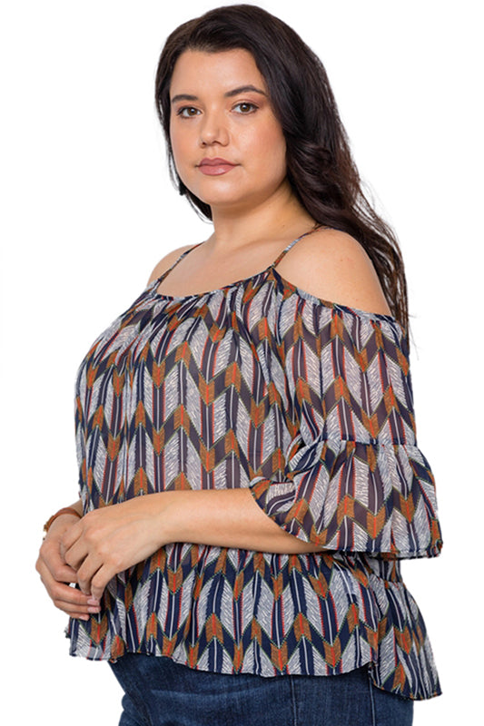 Tribal Cold Shoudler Top