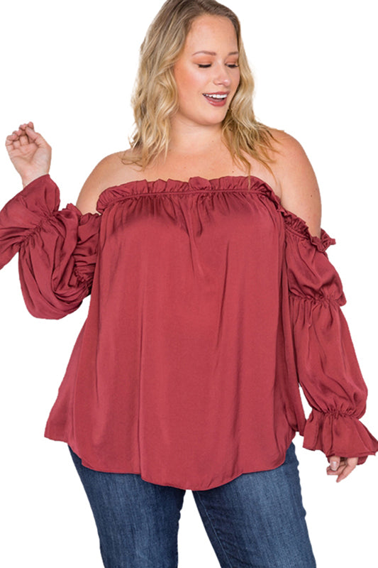 burgundy ruffle blouse