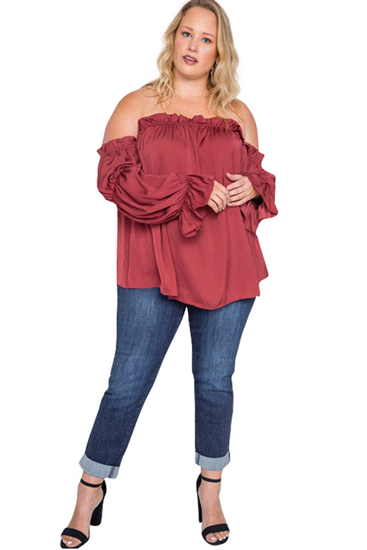 Ruffle Up Burgundy Blouse