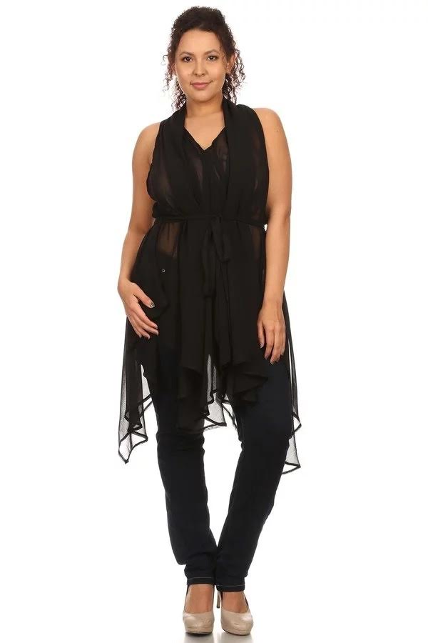 The Lilly Sheer Mesh Sleeveless Wrap Top